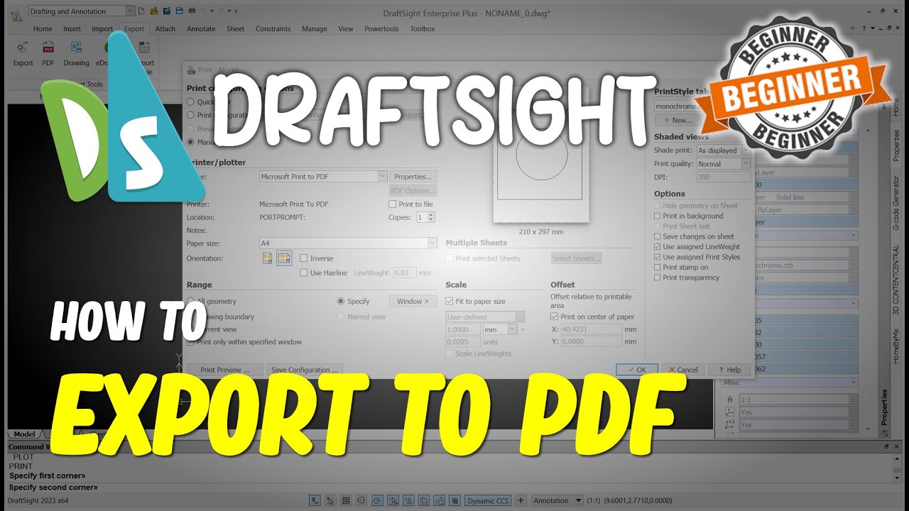 Draftsight How To Export To PDF