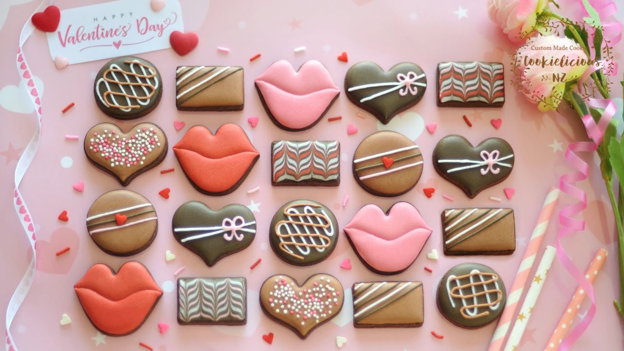 Valentine Mini Chocolate Cookies ~ Simple shapes 7 different designs