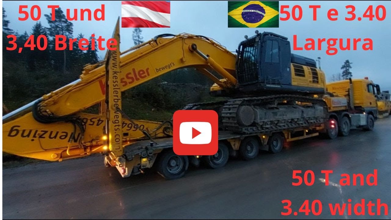 Bagger mit 50 Tonnen und 3,40 Breite💪(Escavadeira com 50 toneladas e 3.40 de largura💪)