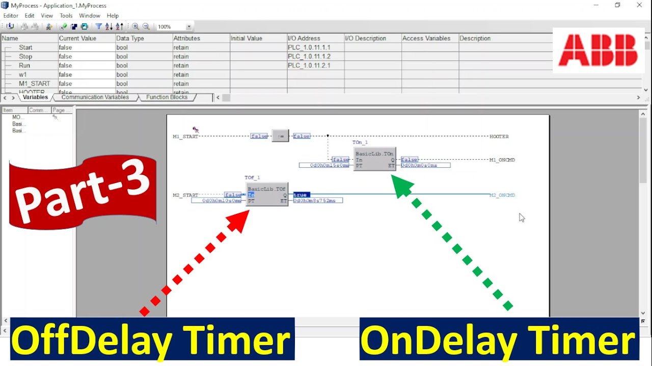 ABB DCS AC800M -Part-3 | OnDelay Timer (TON) and OffDelay Timer (TOF) working with practical - Hindi