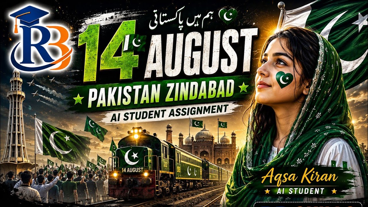 14 August Independence Day 🇵🇰 | AI Student Assignment | Aqsa Kiran | RB Skills
