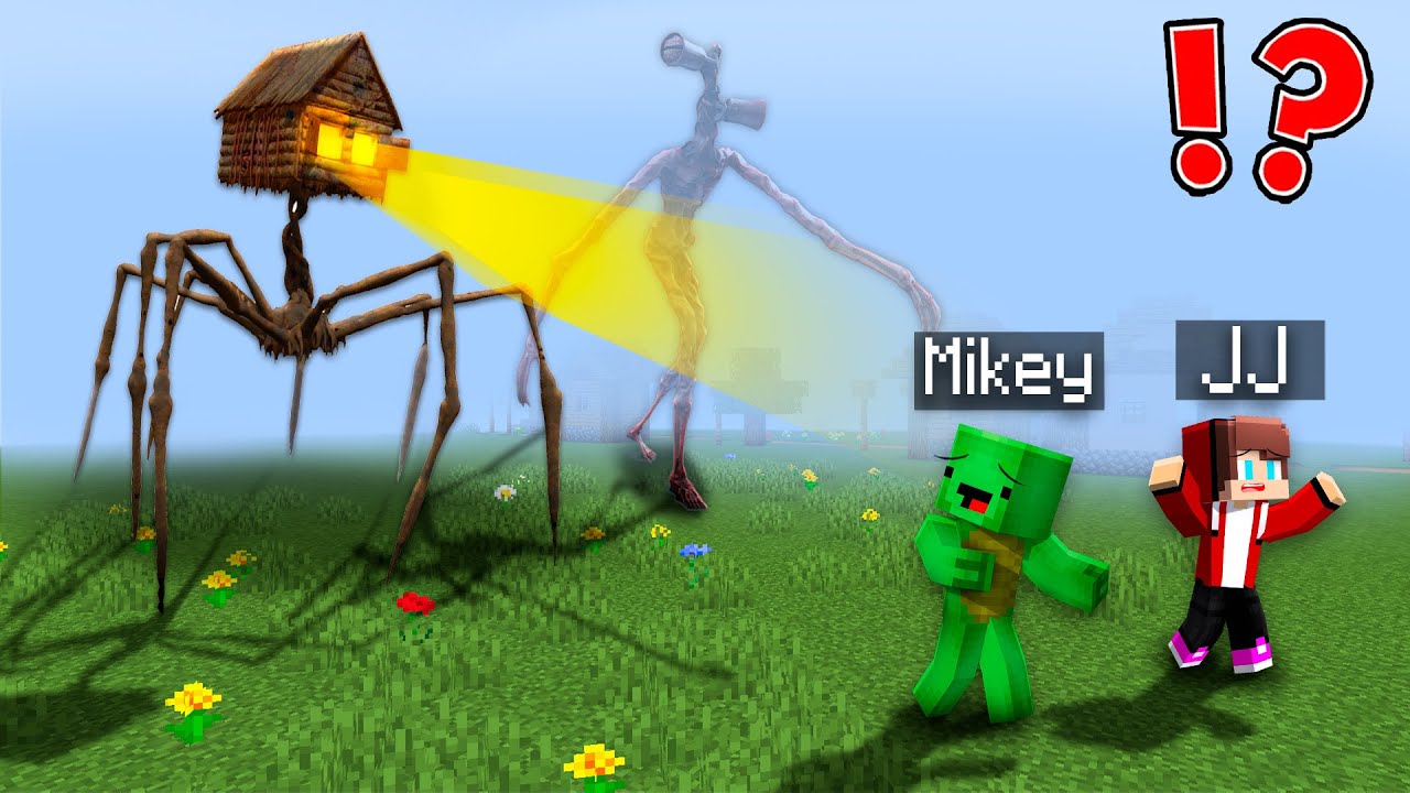Mikey and JJ vs GIANT Nightmare Siren Head Battle in Minecraft (Maizen)