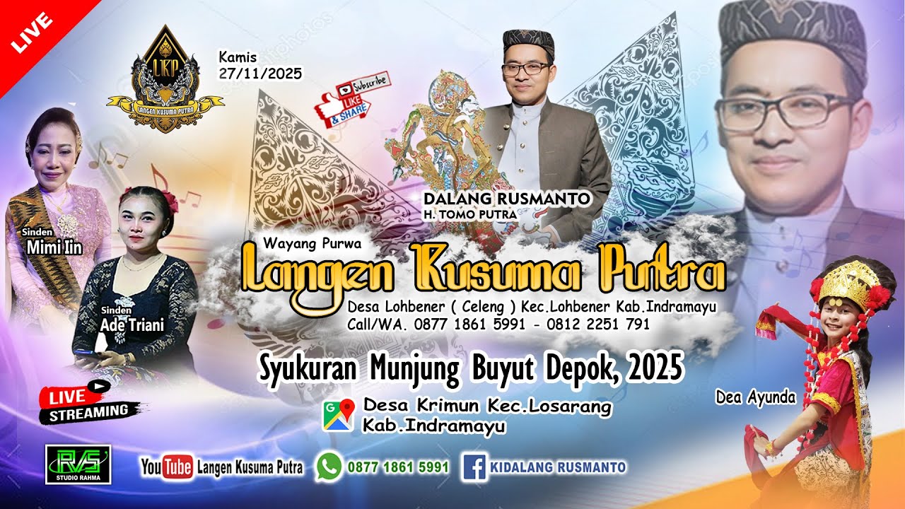 🎦LIVE MALAM WAYANG PURWA LANGEN KUSUMA PUTRA  |  MUNJUNG BUYUT DEPOK DESA KRIMUN LOSARANG - IM, 2025