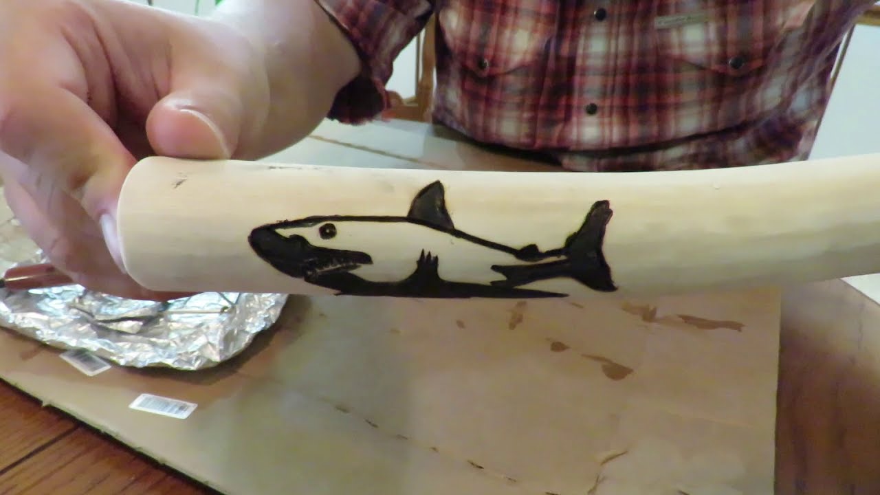How to make a walking stick and wood burn images.