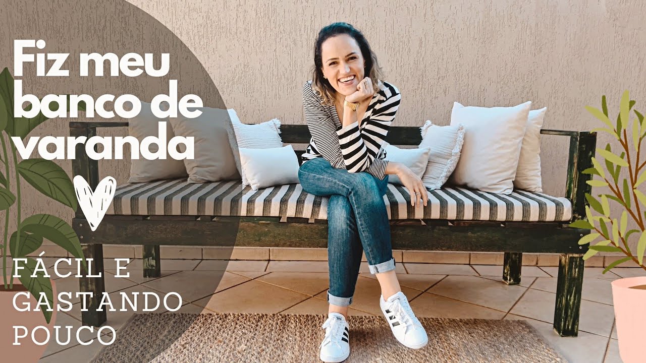 Banco de madeira lindo e gastando pouco/ começando a decorar a area externa/DIY/ farmhousedecor