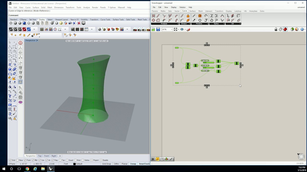 75 - Grasshopper Rhino Form Finding - Lofting Multiple Curves