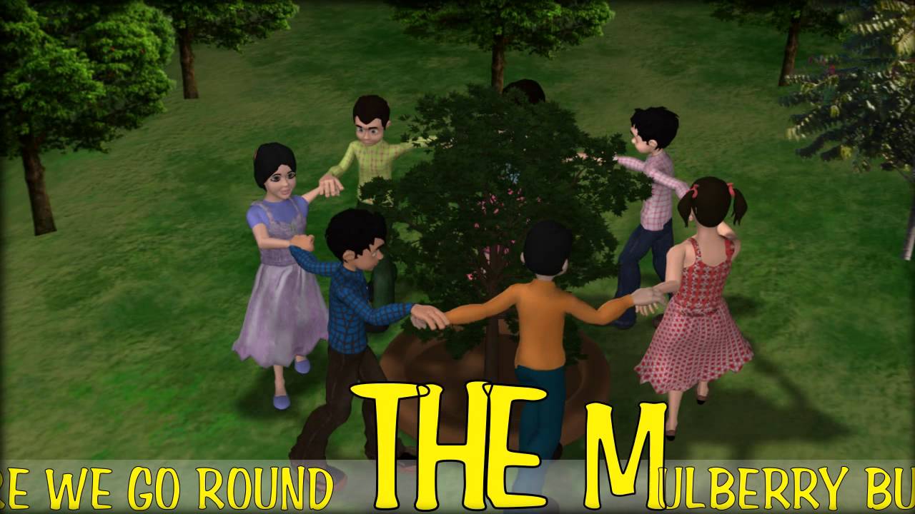The Mulberry Bush Rhyme|Kindergarten Nursery Rhymes|3D Animated English Rhymes & Songs For Children.