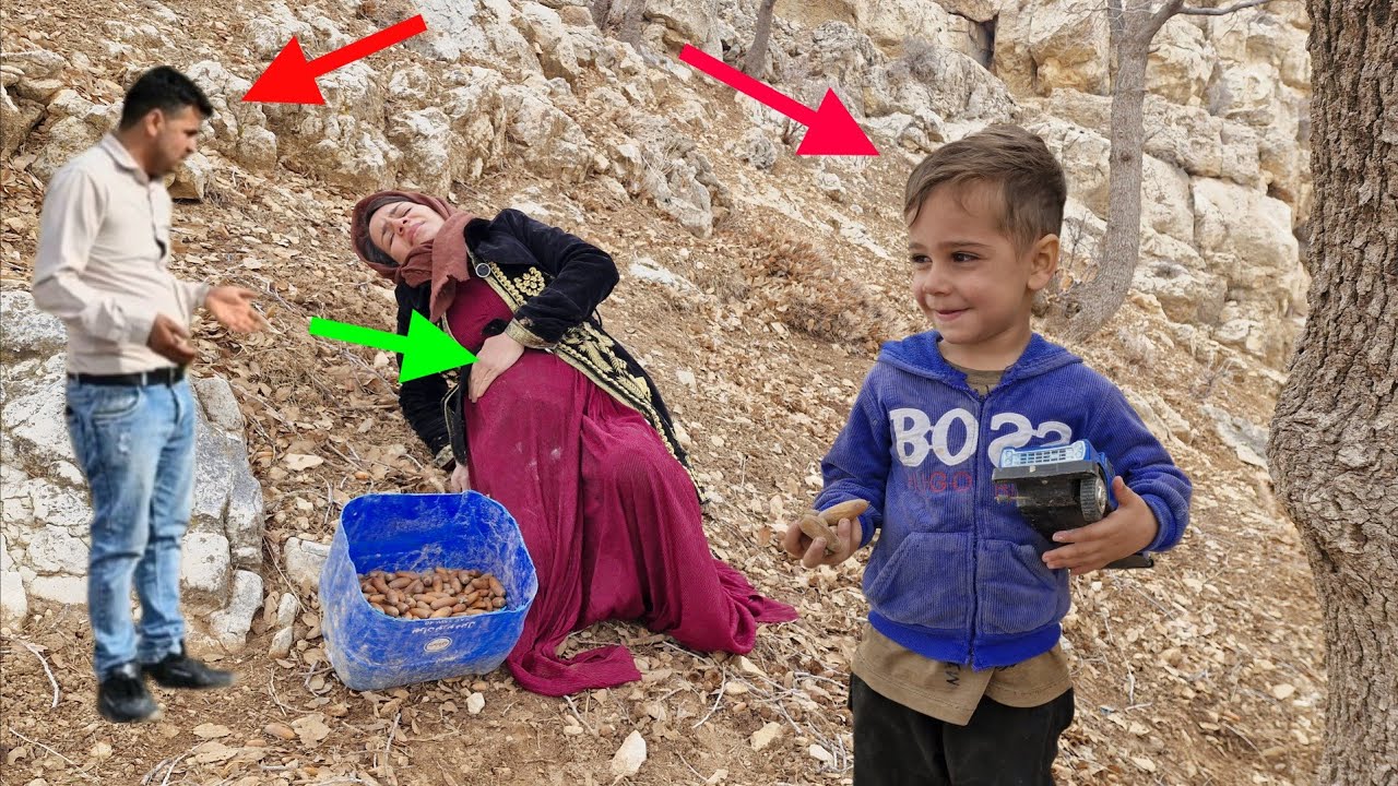 Pregnant woman's breathtaking attempt to survive: building a hut in the heart of the mountains!🛖