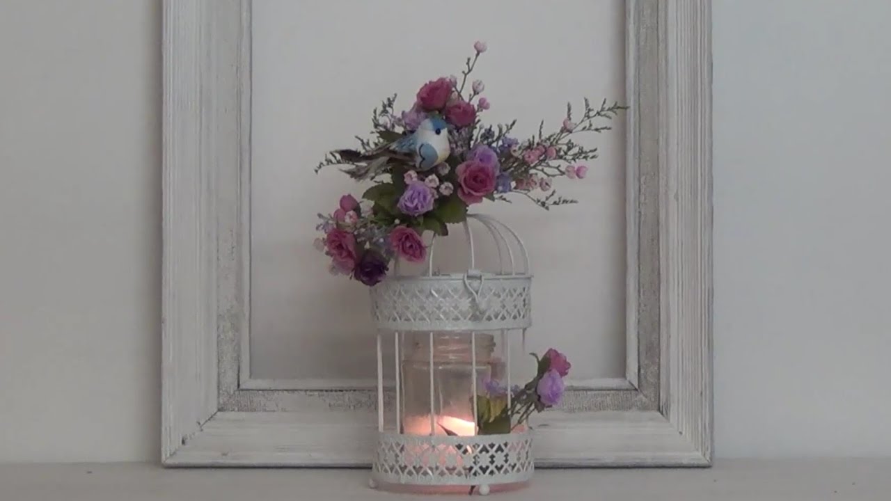 Decoración romántica Jaula con Flores
