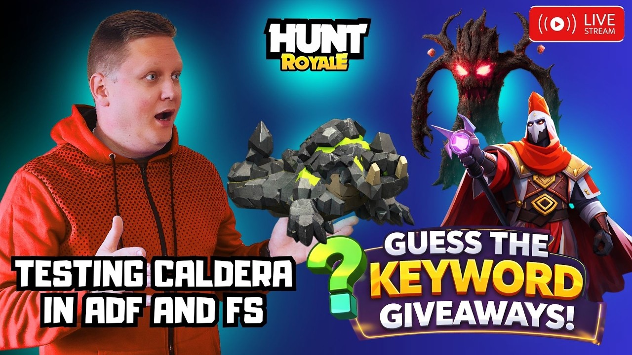 🔴 LIVE! - HUNT ROYALE! TESTING CALDERA IN ADF AND FS! GUESS THE KEYWORD GIVEAWAYS!