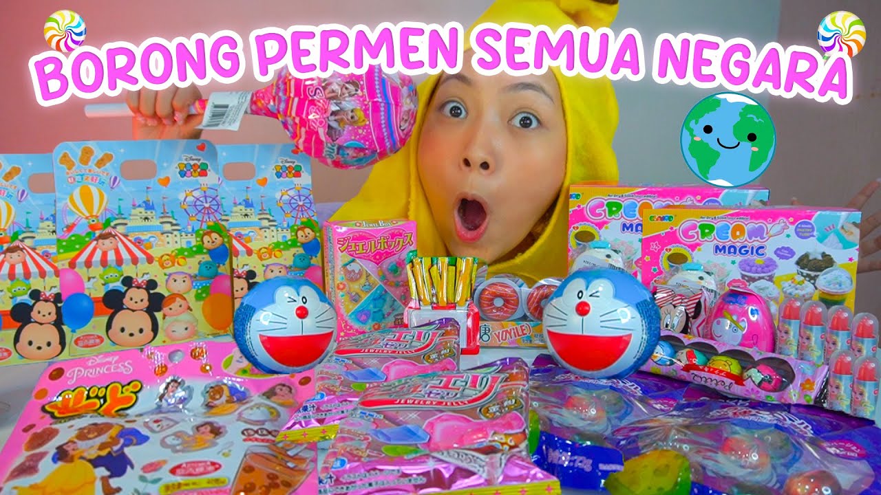 BORONG PERMEN ANEH DARI SEMUA NEGARA l PERMEN LIPSTIK, LOLIPOP SEGEDE BAGONG 😱