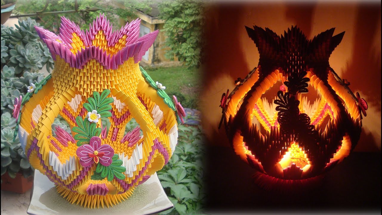 3D Origami Lantern V3 Tutorial | DIY  Paper Lantern Home Decoration