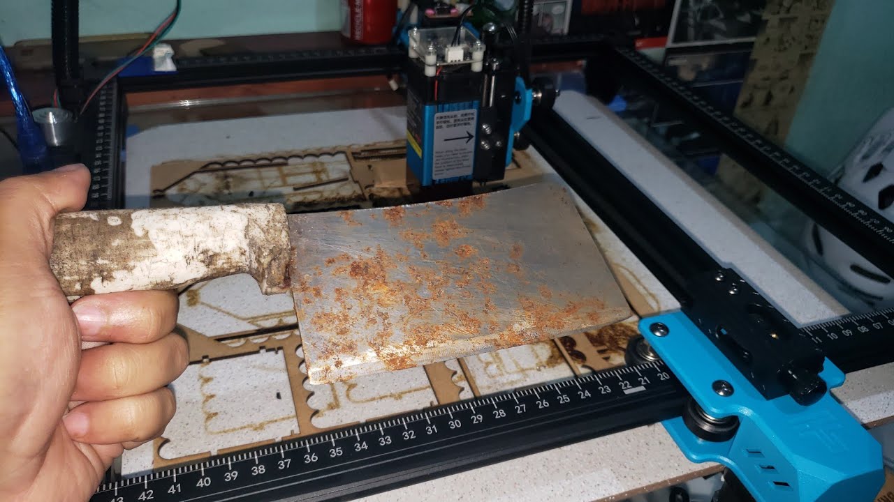 Teste de Gravação em Metal TTS-55 CNC LASER - TWO TREES