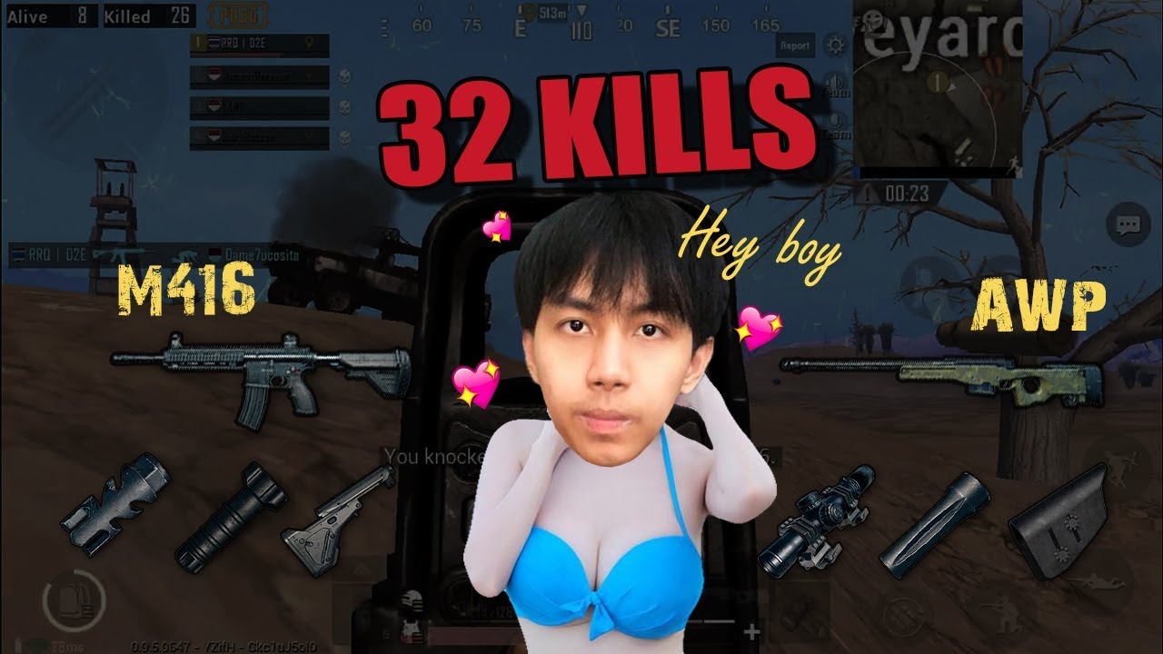 PUBG M : RRQ D2E 32 Kill (Full Clip) Solo VS Squad