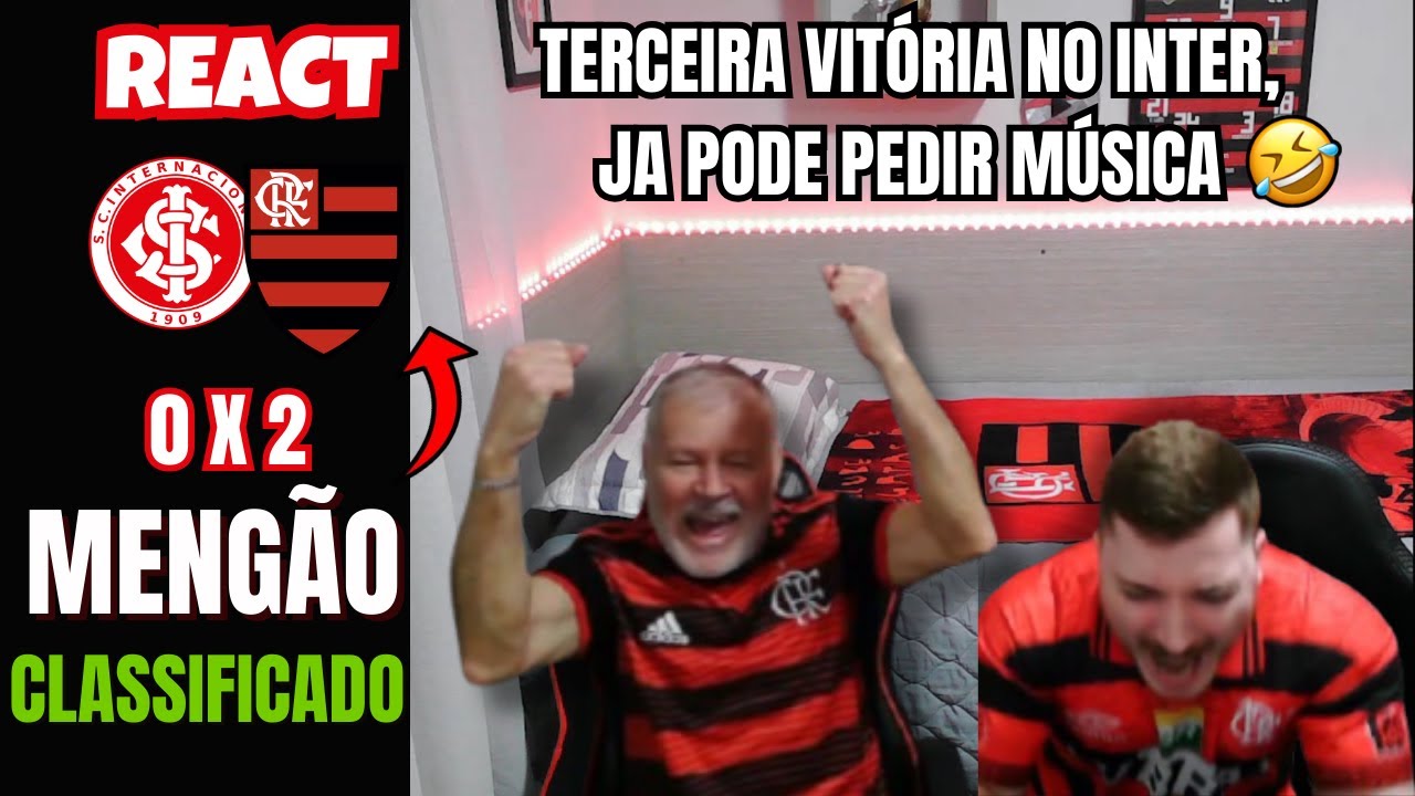 REACT INTERNACIONAL 0 X 2 FLAMENGO MENGÃO NAS QUARTAS  MELHORES MOMENTOS - LIBERTADORES 2025