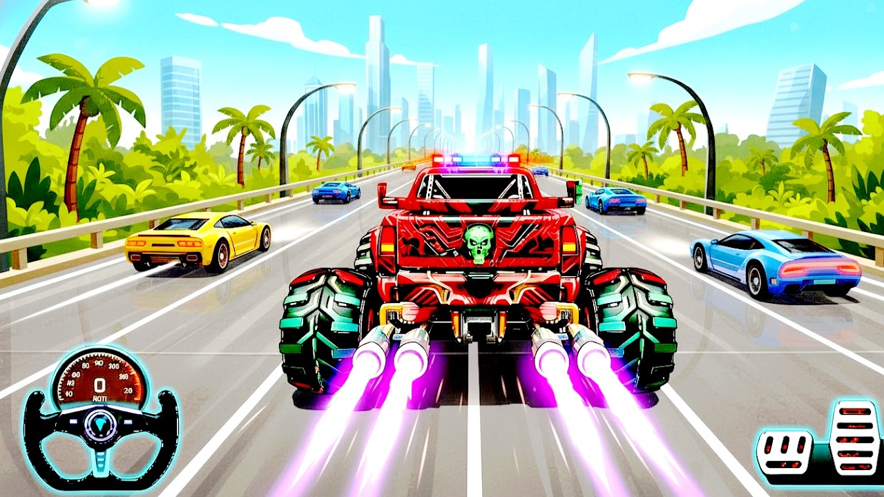 Mega Ramp Monster Car Racing 3D - Extreme Car Stunts -Android Gamepla #viral #monster truck