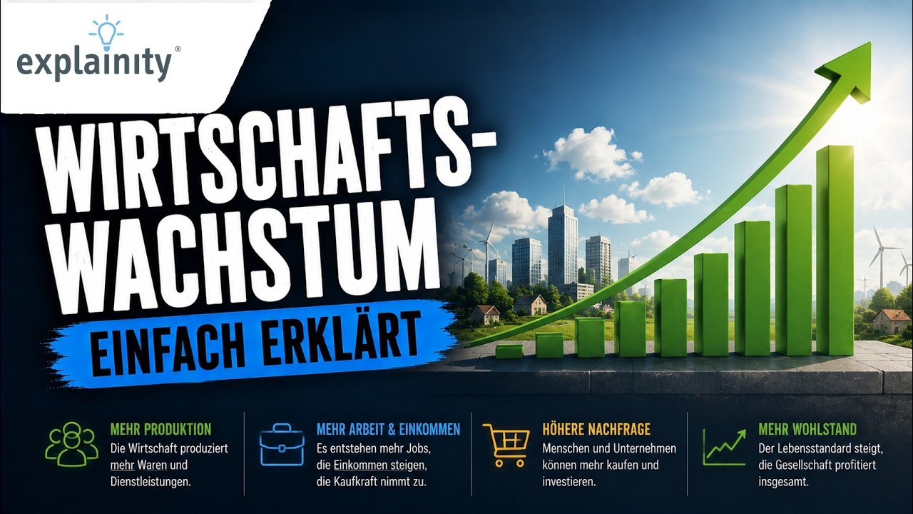 Wirtschaftswachstum einfach erklärt (explainity® Erklärvideo)