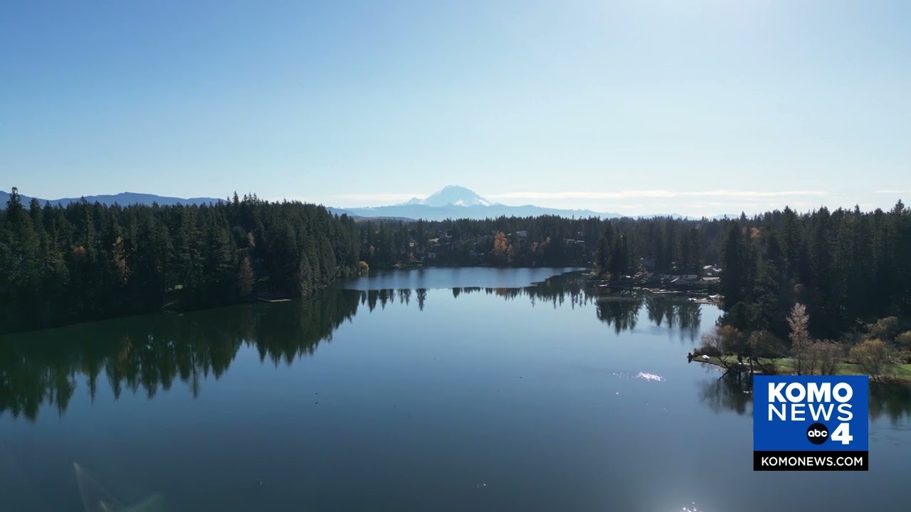 Drone footage | Skagit River, Mount Vernon, and Mount Rainier from Lake Wilderness Park
