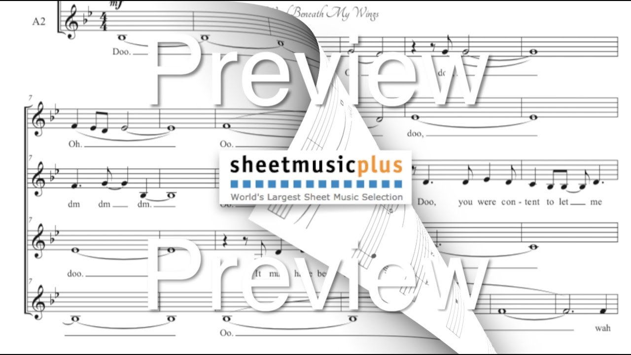 Wind Beneath My Wings SSAA (arr. Julie Gaulke) Pianomom's Sheet Music
