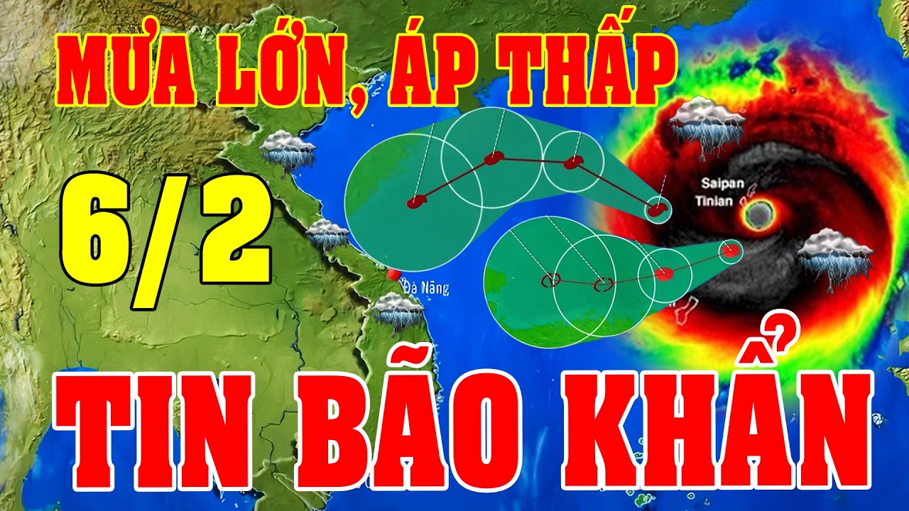 Tin bão Mới Nhất | Dự báo thời tiết hôm nay ngày mai 6/2 | dự báo thời tiết 3 ngày tới#baoso1