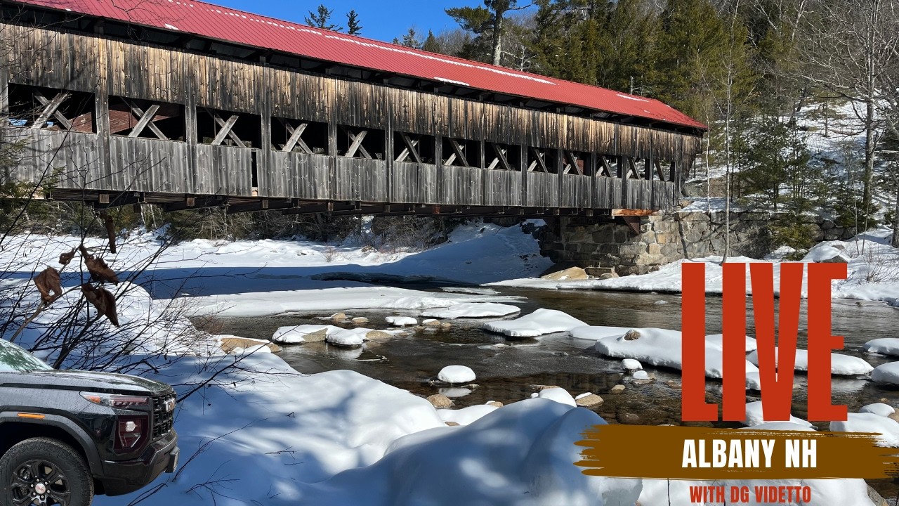 LIVE | Kancamagus Highway Winter Drive & Albany NH Historic Covered Bridge | with DG Videtto