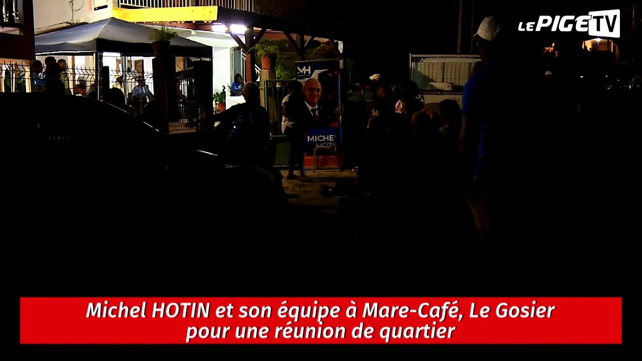 Michel HOTIN et son équipe à Mare-Café, Le Gosier pour une réunion de quartie
