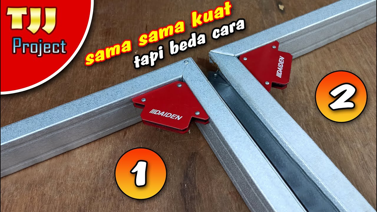 Trik membuat kusen baja ringan, dua cara menyambung sudut