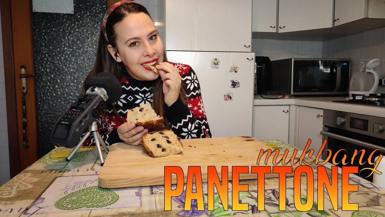 MUKBANG ASMR PANETTONE Stracciatella e Mascarpone *EATING SOUNDS*