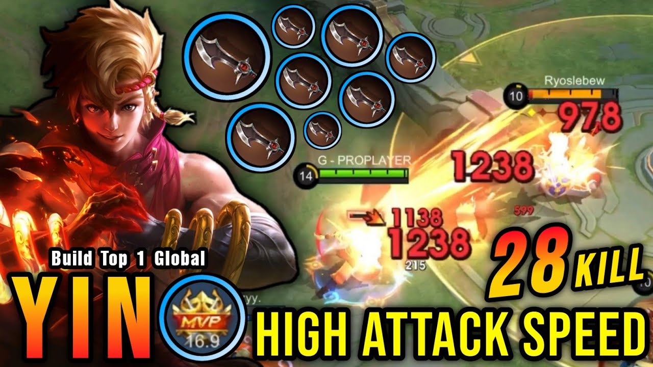 100% IMMORTAL!! 28 Kills Yin High Attack Speed Build - Build Top 1 Global Yin ~ MLBB