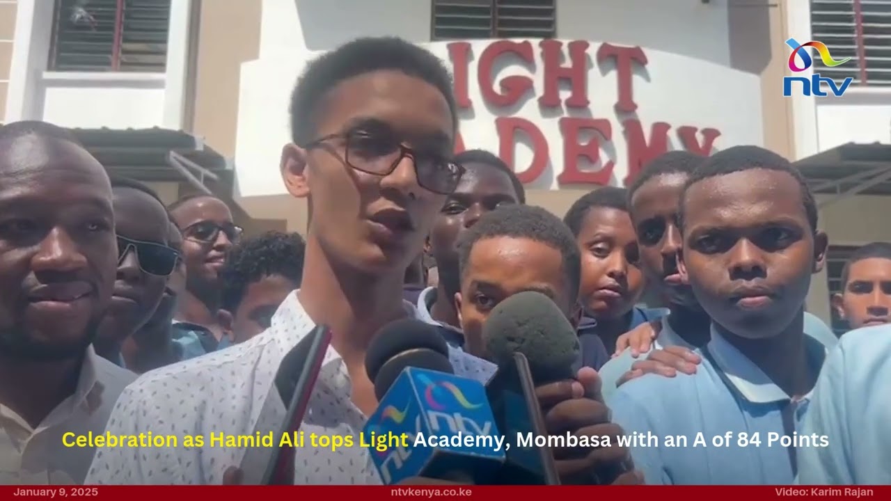 Celebration as Hamid Ali tops Light Academy, Mombasa with an A of 84 Points