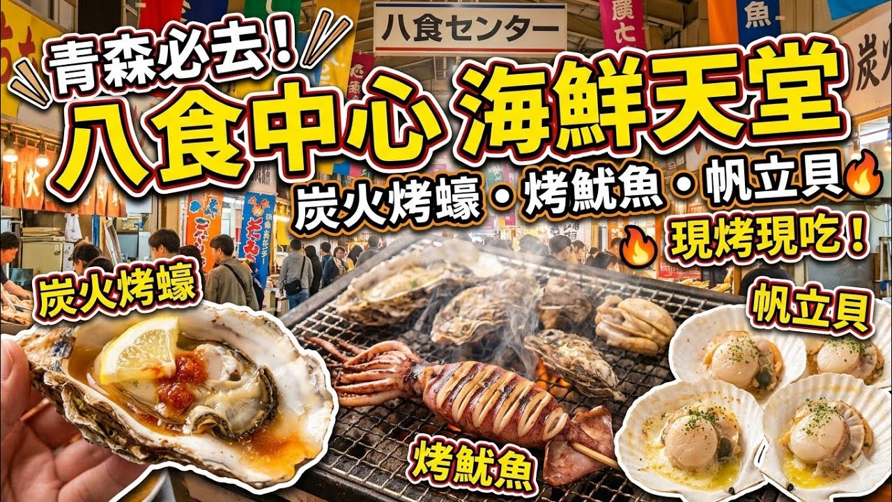CC | 青森八食中心 | 新鮮海鮮必食攻略！烤蠔、烤魷魚、帆立貝一次滿足 🦪🔥