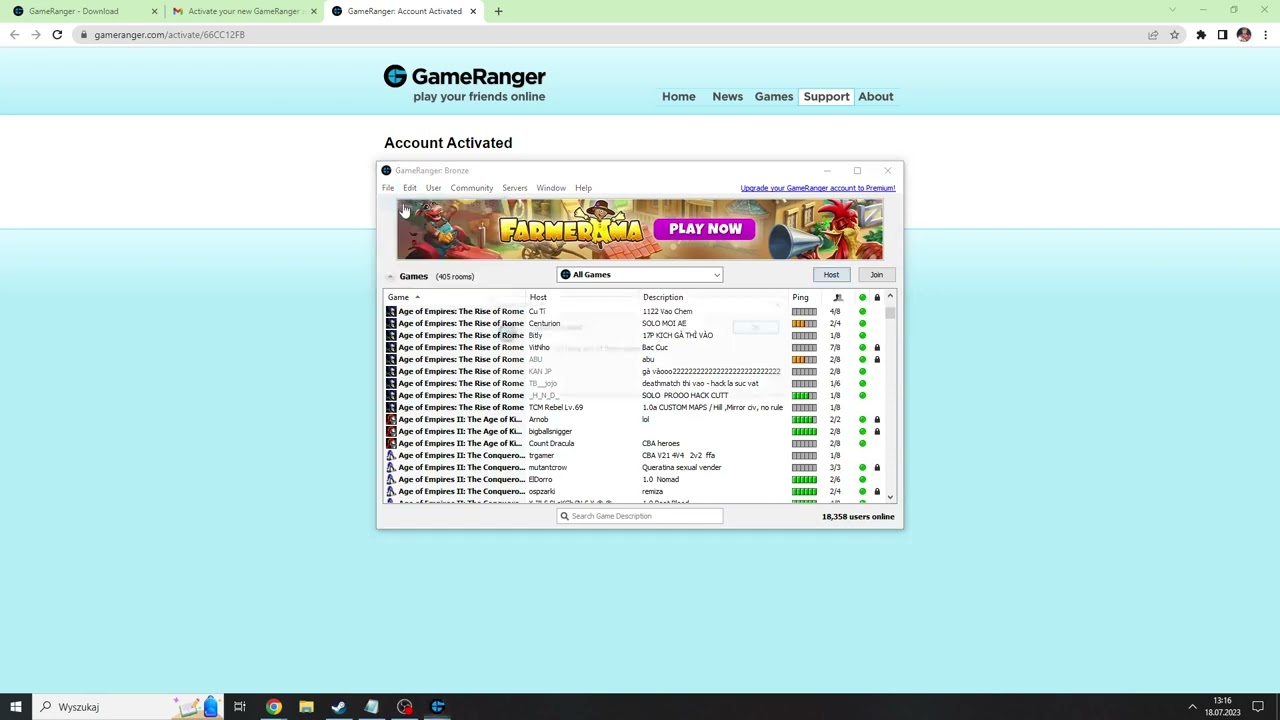 GameRanger - program do emulowania gry w sieci lokalnej LAN - INSTALACJA I JAK HOSTOWAĆ