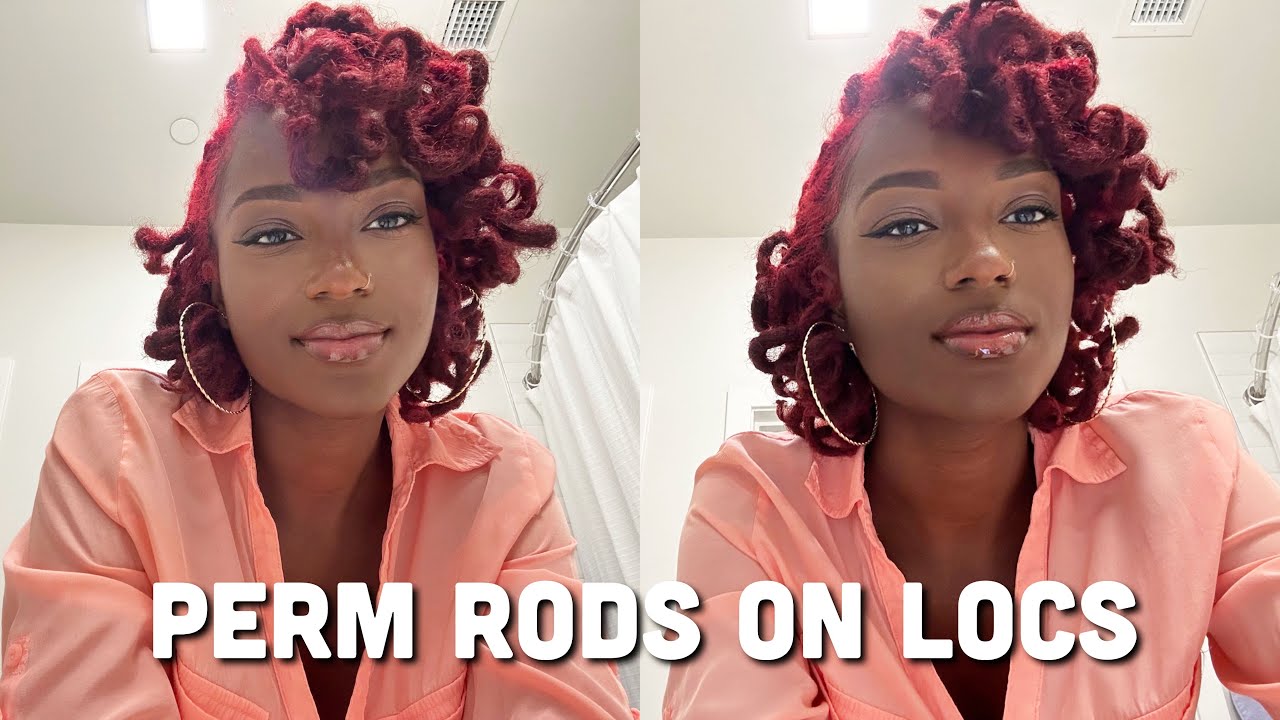 TRYING PERM RODS ON LOCS | curly locs | perm rod set on locs
