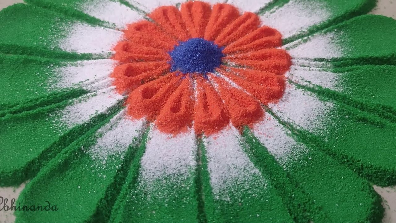 Tiranga rangoli design for 15 august #15august  #independenceday #tiranga
