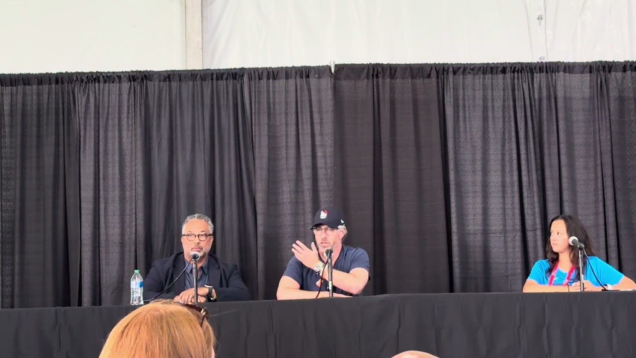 Max Siegel and LA 28 chair Casey Wasserman press conference at 2024 US Olympic Trials