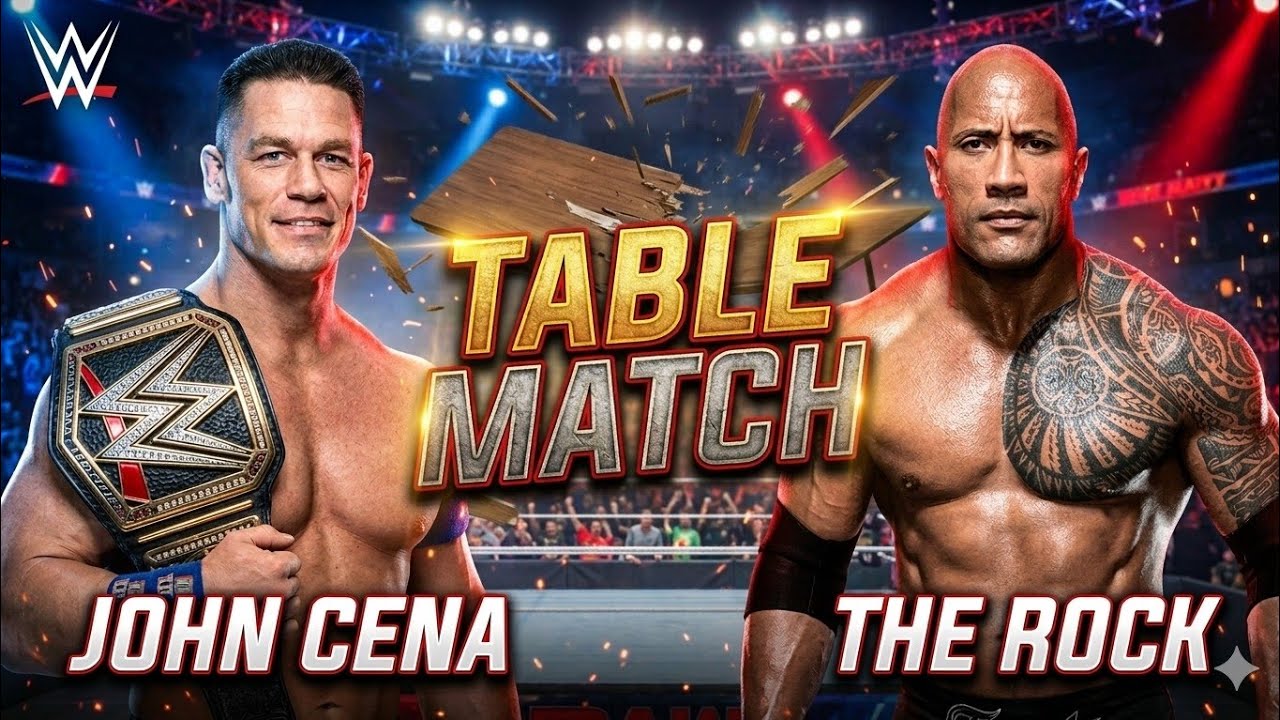 John Cena vs The Rock – Brutal Table Match 😳 | WWE 2K22