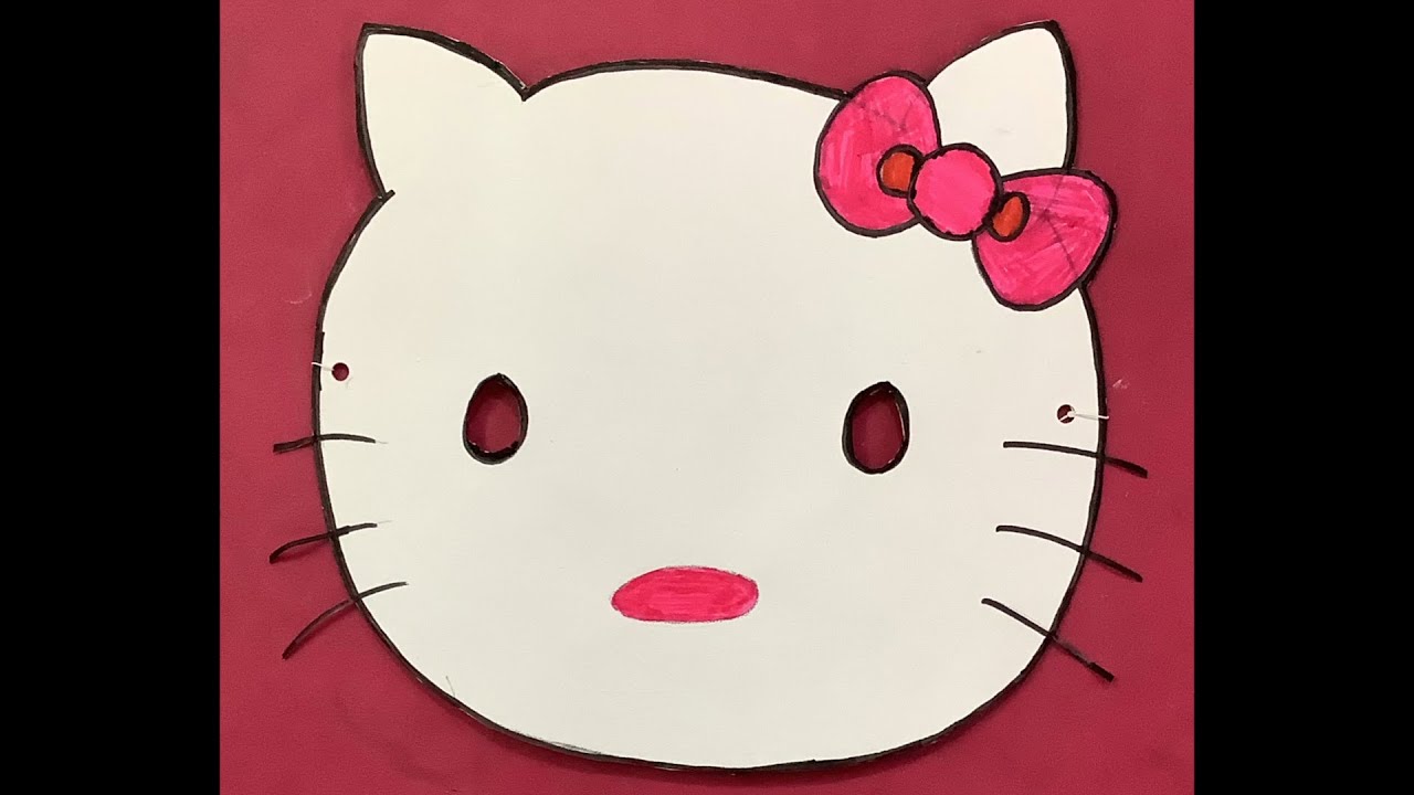 Hello Kitty face mask | Hello Kitty mask | How to make Hello Kitty mask | Hello Kitty mask making