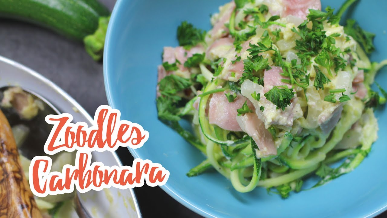 Low-Carb Zucchininudeln Carbonara / Zoodles Carbonara - Essen ohne Kohlenhydrate
