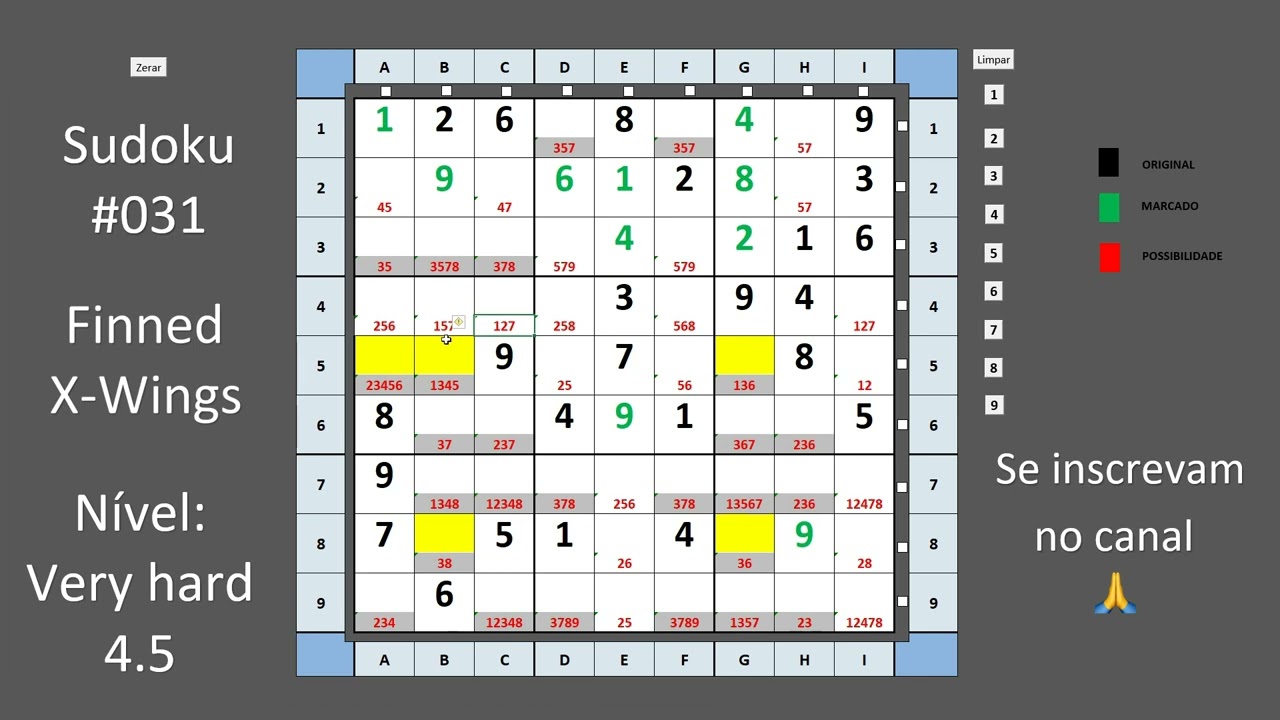 Resolvendo Sudoku #031 Nível Very Hard