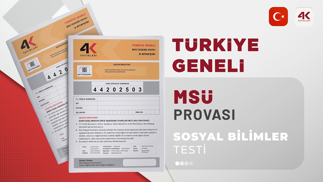 4K YAYINLARI TYT 3 MSÜ PROVASI B KİTAPÇIĞI Sosyal Bilimler Testi Soru Çözümleri
