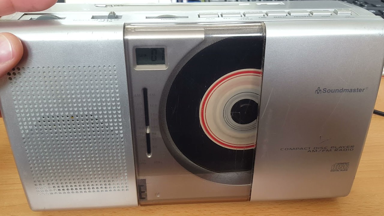 Soundmaster RCD 1100 - Portable Vertical Compact Disc Player with AM / FM Radio Boombox - Testing