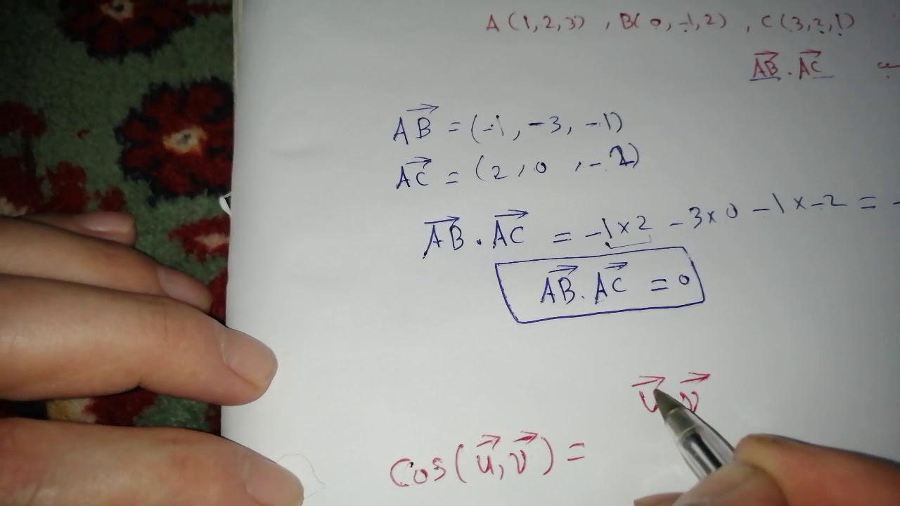 الثالث الثانوي العلمي/الرياضيات/الهندسة /الجداء الداخلي +الجداء الخارجي+الارتباط الخطي