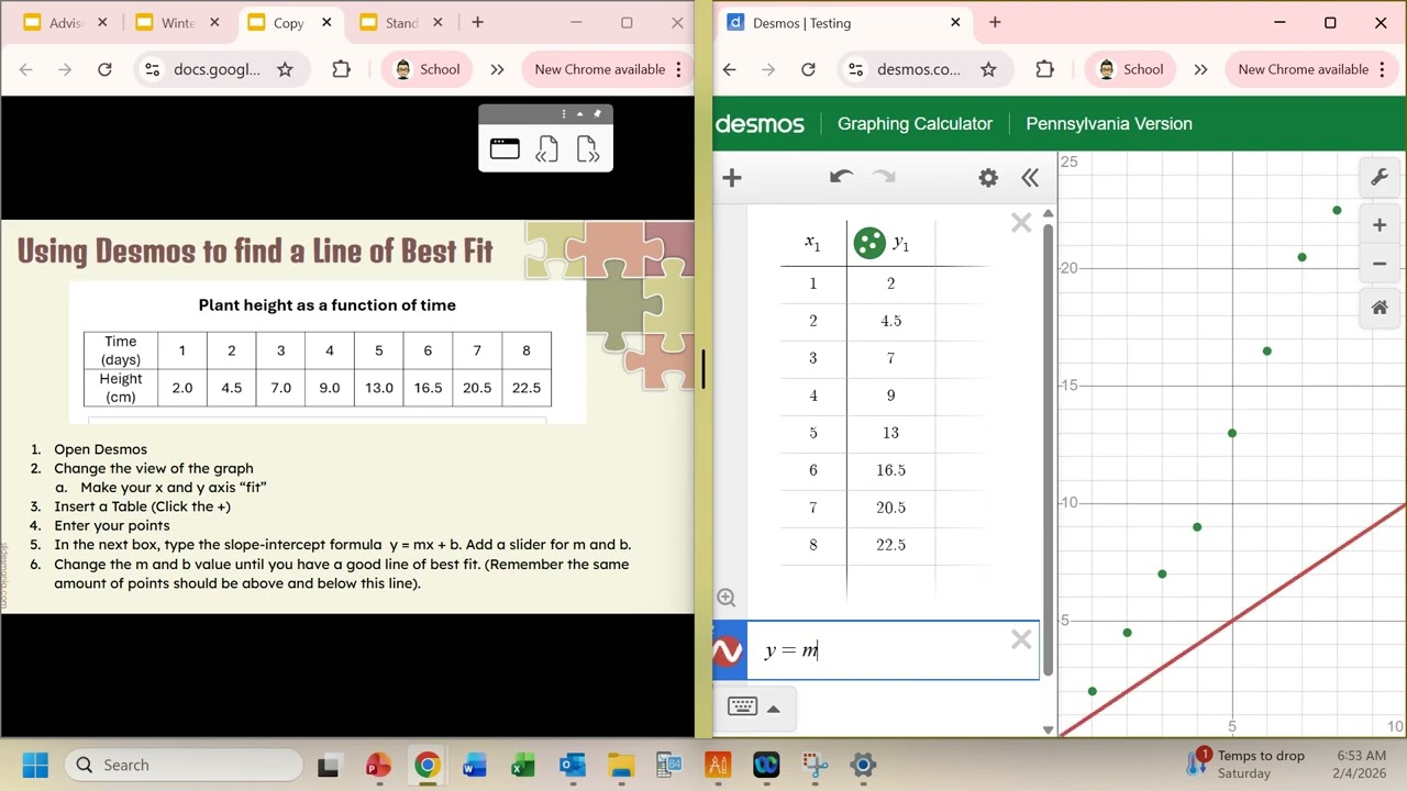 Scatterplots - Desmos