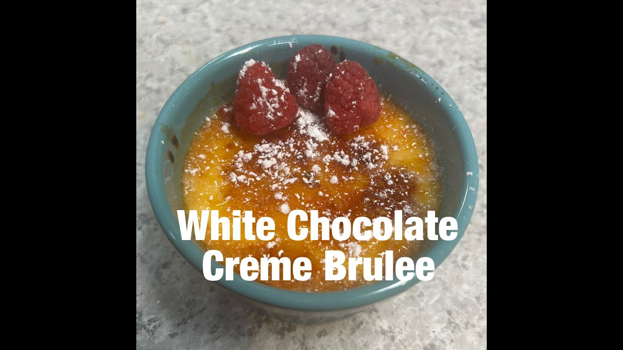 White Chocolate Creme Brulee with Raspberries