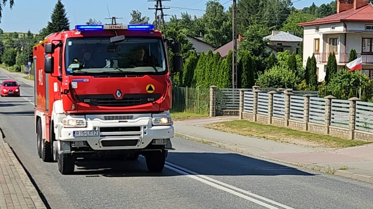 Alarmowo 441[R]25 GCBA Renault Kerax z JRG Jasło w drodze do pożaru lasu!