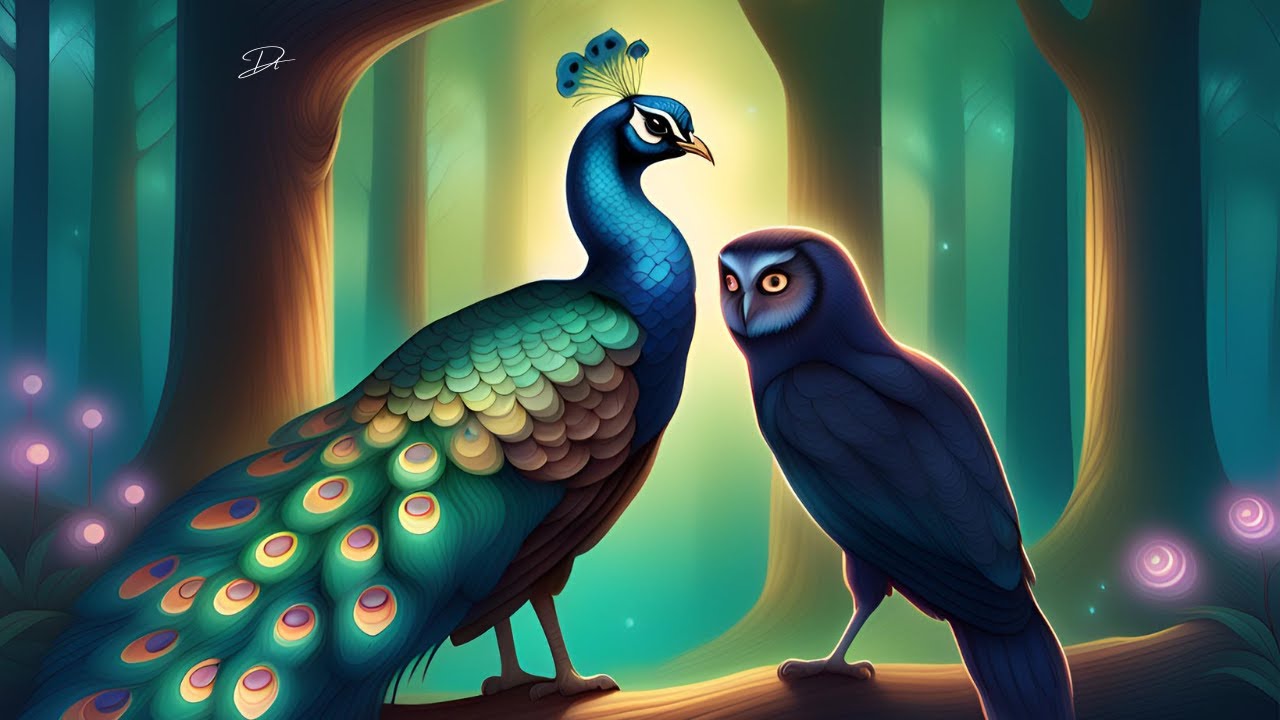 Coruja e Pavão: Habilidades que Brilham! / HISTÓRIA INFANTIL #mensagem #fabulas