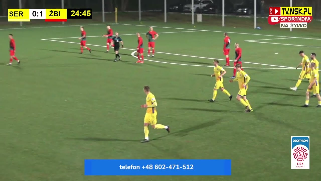 tv.nsk.pl [1:1 Jakub Stalmach 25] KS Sok&oacute;ł Serock - MLKS Żbik Nasielsk 2:3 (1:3) 2023-04-07 g. 19:30