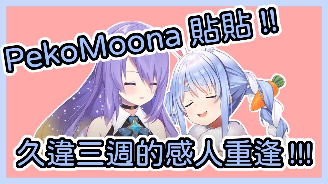 【兎田ぺこら】睽違三個禮拜的感人重逢!!就算電腦再爛也無法阻止PekoMoona貼貼!!!【Vtuber中文翻譯】【Hololive中文】【兔田佩克拉/Moona Hoshinova】