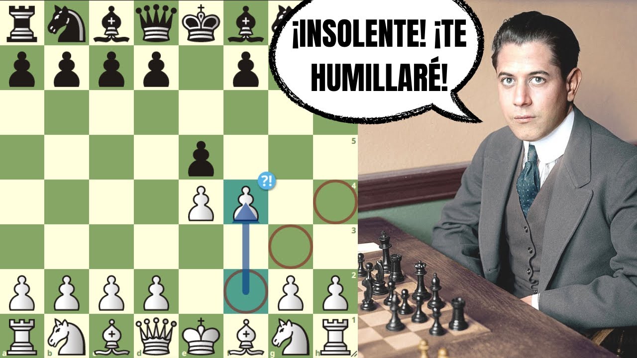 ¿GAMBITO DE REY CONTRA EL MEJOR DE LA HISTORIA? 🤯: Pulvermacher vs Capablanca (Nueva York, 1907)