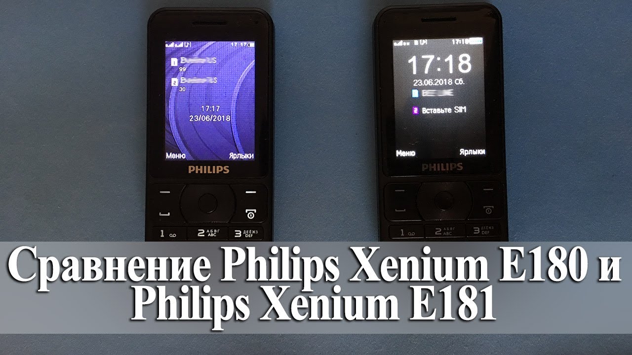 Сравнение Philips Xenium E180 и Philips Xenium E181
